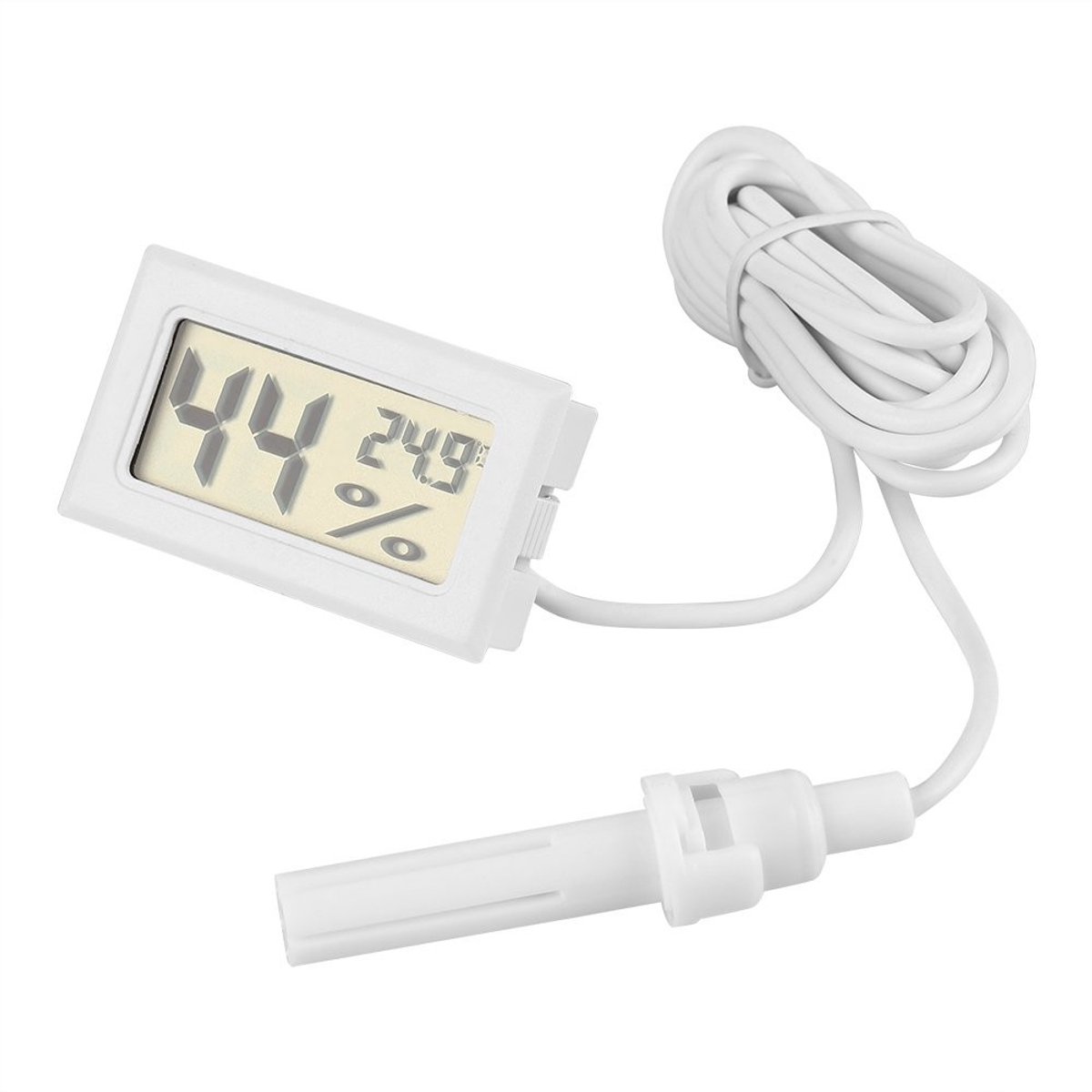 Store_8 - Thermometer - Hygrometer - Met externe probe - Wit - Ideaal voor koelkast en vriezer - Digitale temperatuur- en vochtigheidsmeter - Gesch...