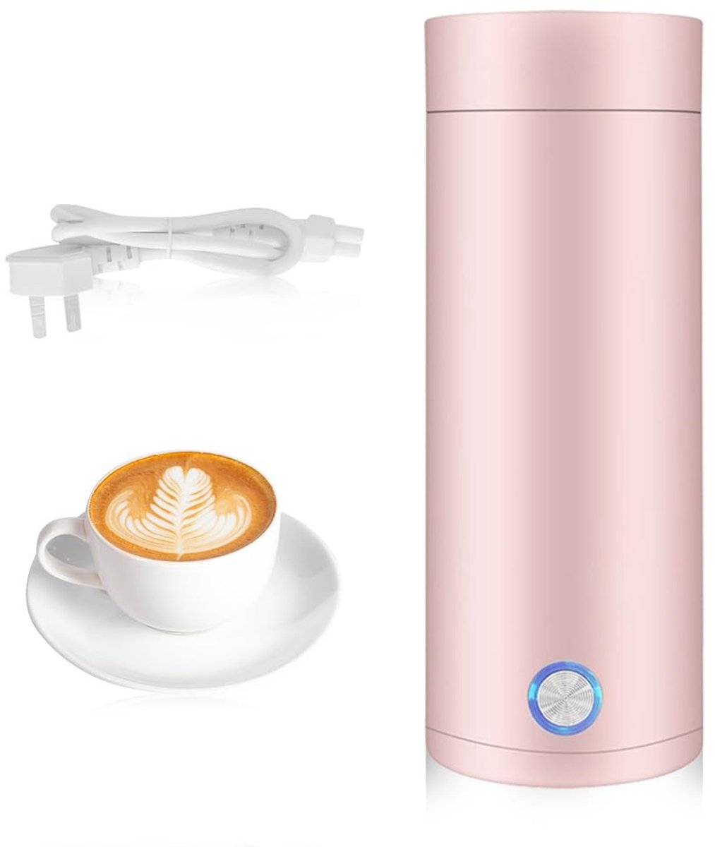 Riisoyu Mini Elektrische Waterkoker - 3-in-1 Draagbare Kettle voor Thee, Koffie en Melk - 400ml