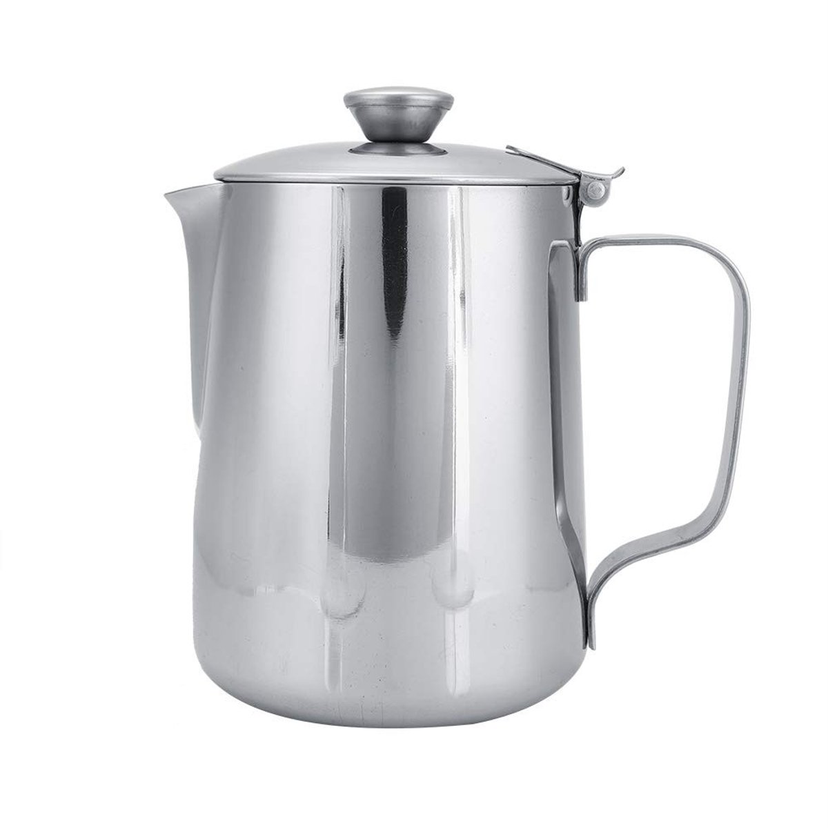 Stainless Steel Melkopschuimer 600ml met Deksel - Ideaal voor Latte Art en Espresso