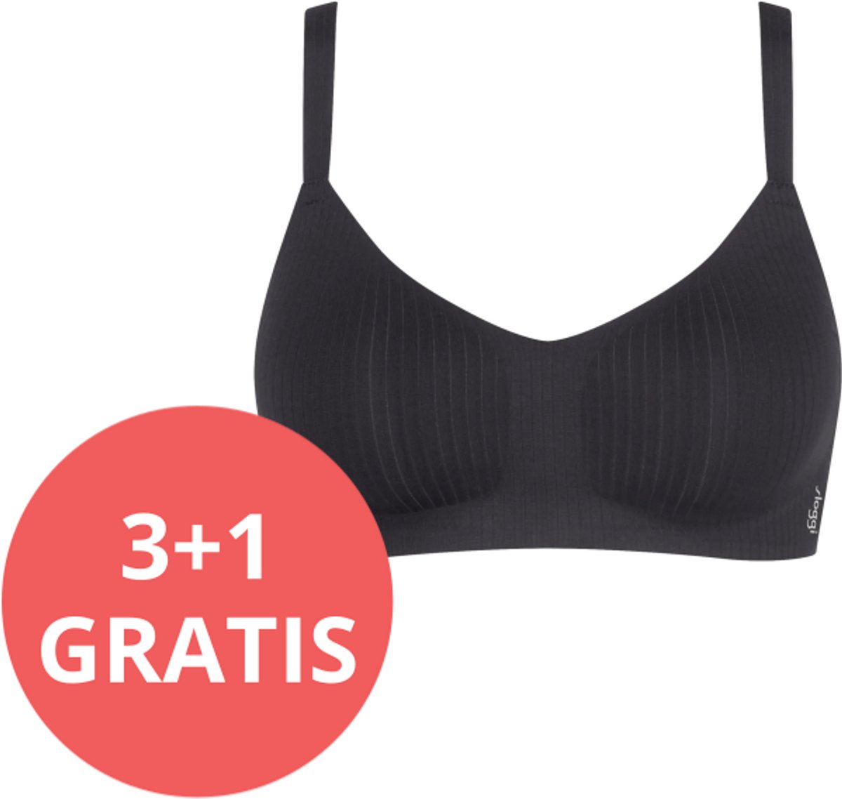 Sloggi ZERO Feel Pure Soft bra Dames Beha - ZWART