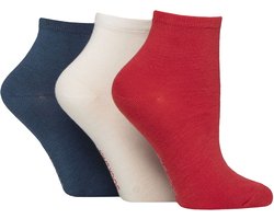 SOCKSHOP - 3-Pack Dames Effen Lage Ademende Bamboesokken