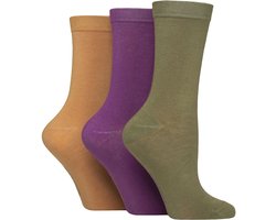 SOCKSHOP - 3-Pack Dames Effen Ademend Bamboesokken