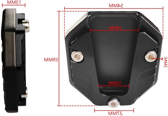 Zijstandaard Verlengingsplaat voor Motorfiets, Aluminium Steunplaat, Hoogwaardige Kickstand Accessoire voor Stabiliteit en Ondersteuning — afbeelding 5