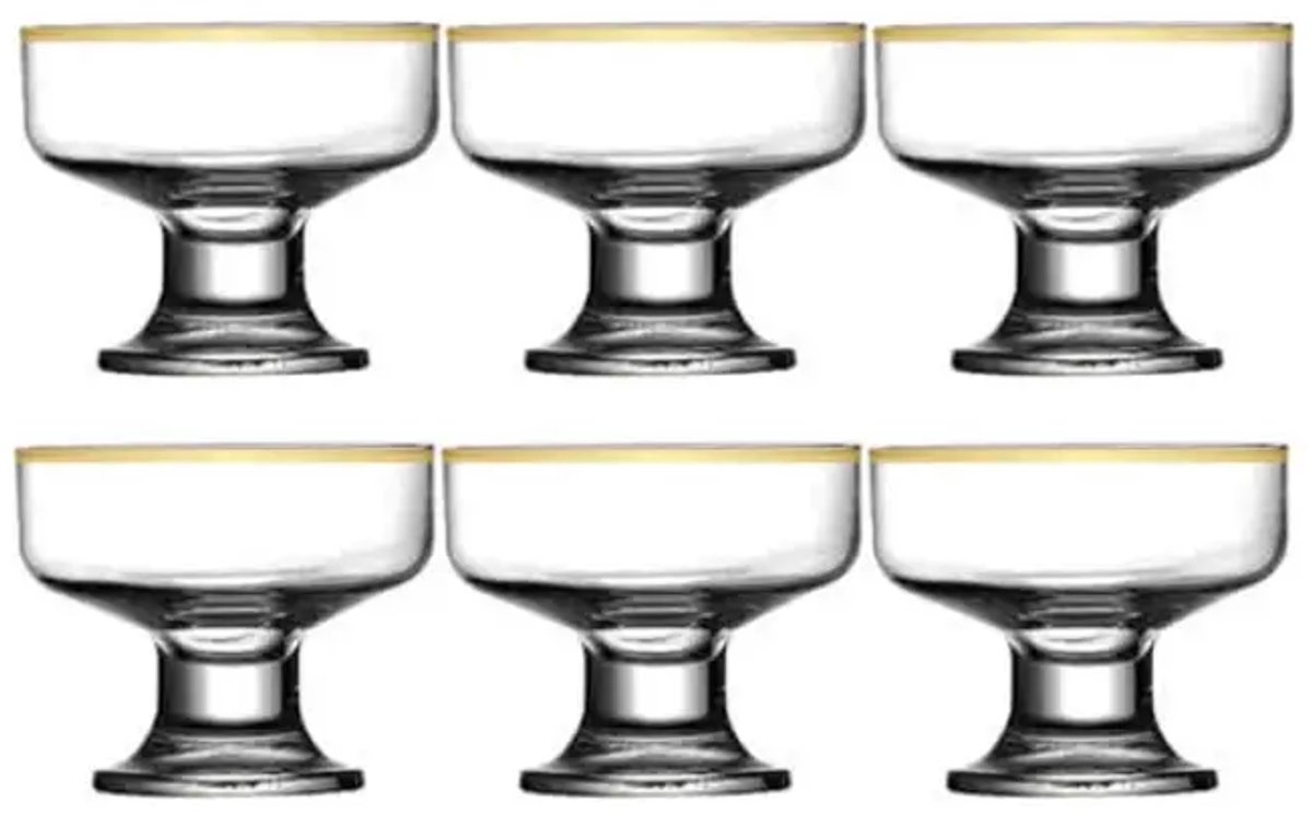 Paşabahçe - Gold Ice ville ijscoupes set van 6