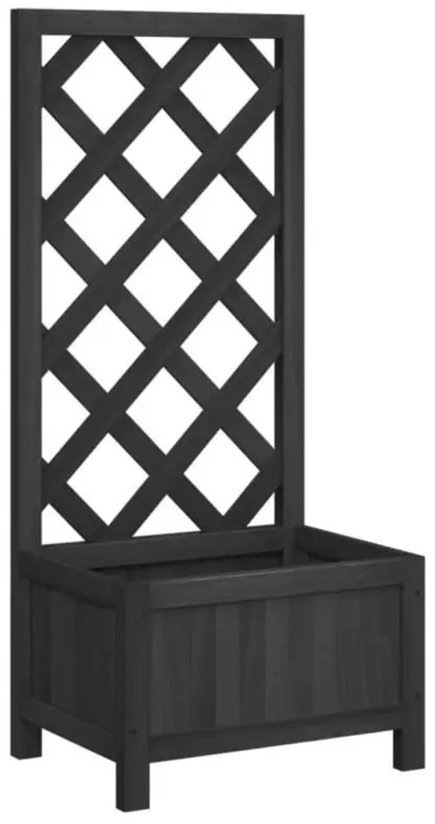 Golaro Plantenbak met Klimrek - Bloembak - Bloempot - Weerbestendig - Tuinbak - Voor Binnen en Buiten - Hout - Plantenrek - Zwart