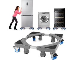 Wasmachine Verhoger op Wielen – Verstelbaar Onderstel – Anti-Trilling – 300 kg – 41,5-65 cm