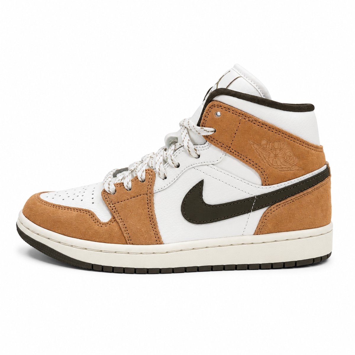 Nike Nike Air Jordan 1 Mid “” “” Dames IQ306 Sneakers 133 Sail / Light Cognac / Filbert / Dark Hazel.