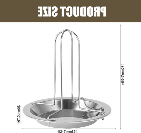 Stainless Steel Kippenhouder voor Grillen en Oven - Ideaal voor Barbecue en Kookaccessoires, 1 Stuk — afbeelding 5