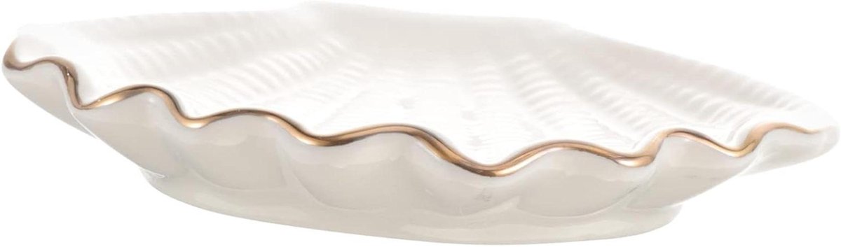 Sieraden Schaal - Opbergbakje - Sieraden Opbergen - Elegante Keramiek - 11.5 x 10.5 cm - Wit