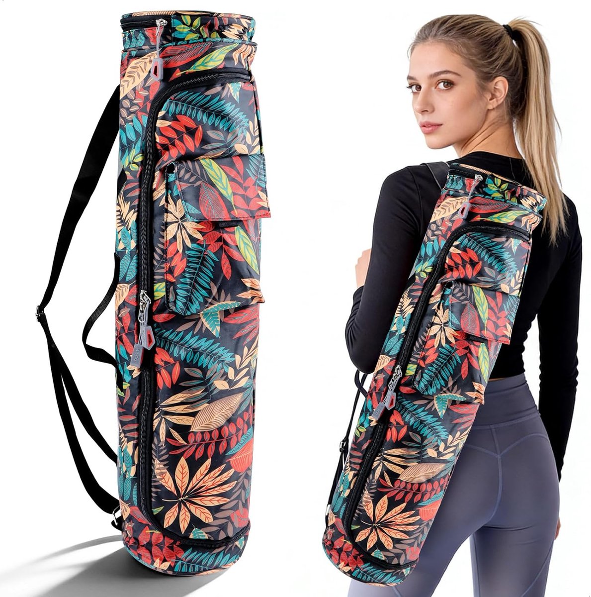 Rugzak - Yogamat Tas -Yogamattas met twee zijvakken voor het scheiden van natte en droge spullen - verstelbare schouderriem - geschikt voor het vervoeren van yogamatten - pilatesmatten of fitnessmatten