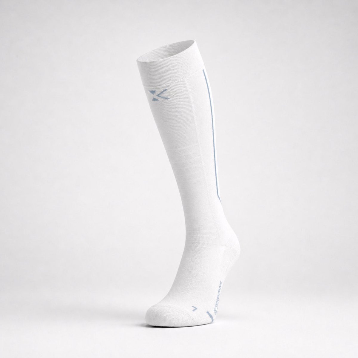 KINEX - Lange Compressiesokken - Compressie Sokken - Wit - Sportsokken - Voor Hardlopen, Wielrennen en meer.