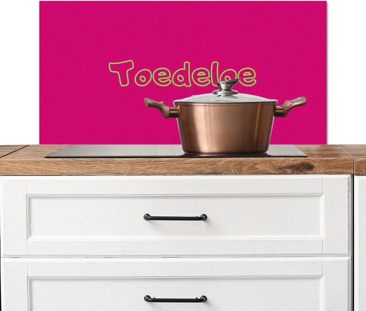 KitchenYeah Spatscherm keuken 80x40 cm Kookplaat achterwand Toedeloe Groen Roze Muurbeschermer Spatwand fornuis Hoogwaardig aluminium