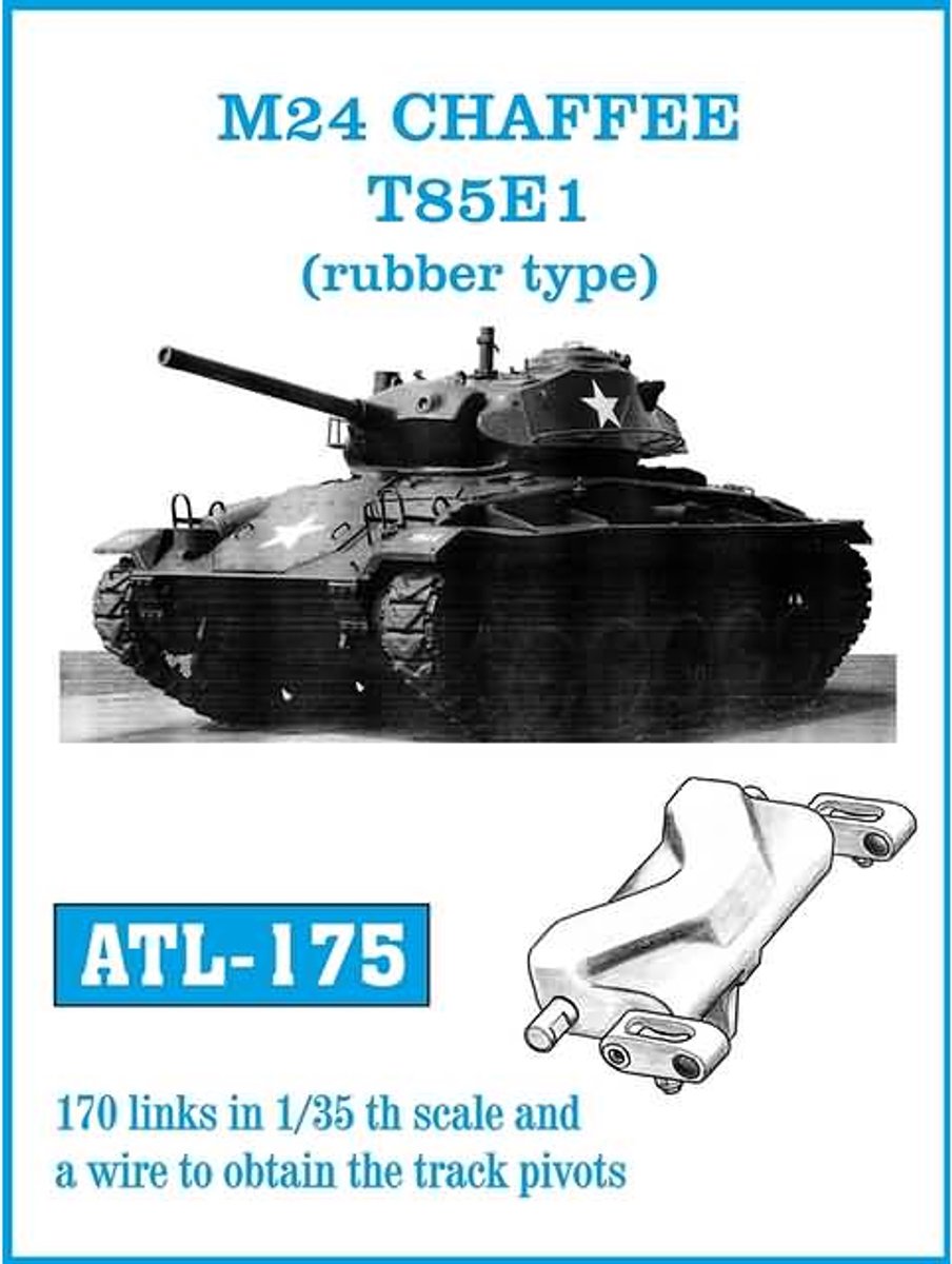 Friul ATL-175 - M24 Chaffee T85E1 (Rubber Type) - Metalen Rupsbanden 1:35 - Volledig Zelf Te Monteren