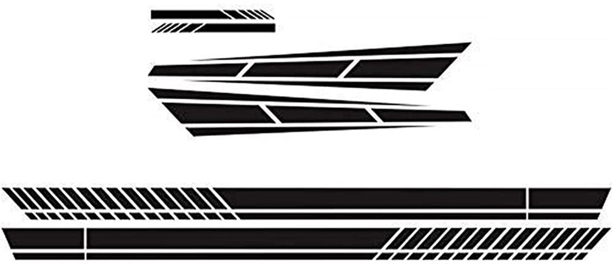 Dailygoods- Decal - Auto Stickers - Zwarte PVC - Car Stripe Stickers - Decoratie - Set van 6 Stuks - Waterdicht en Duurzaam - Autostickers