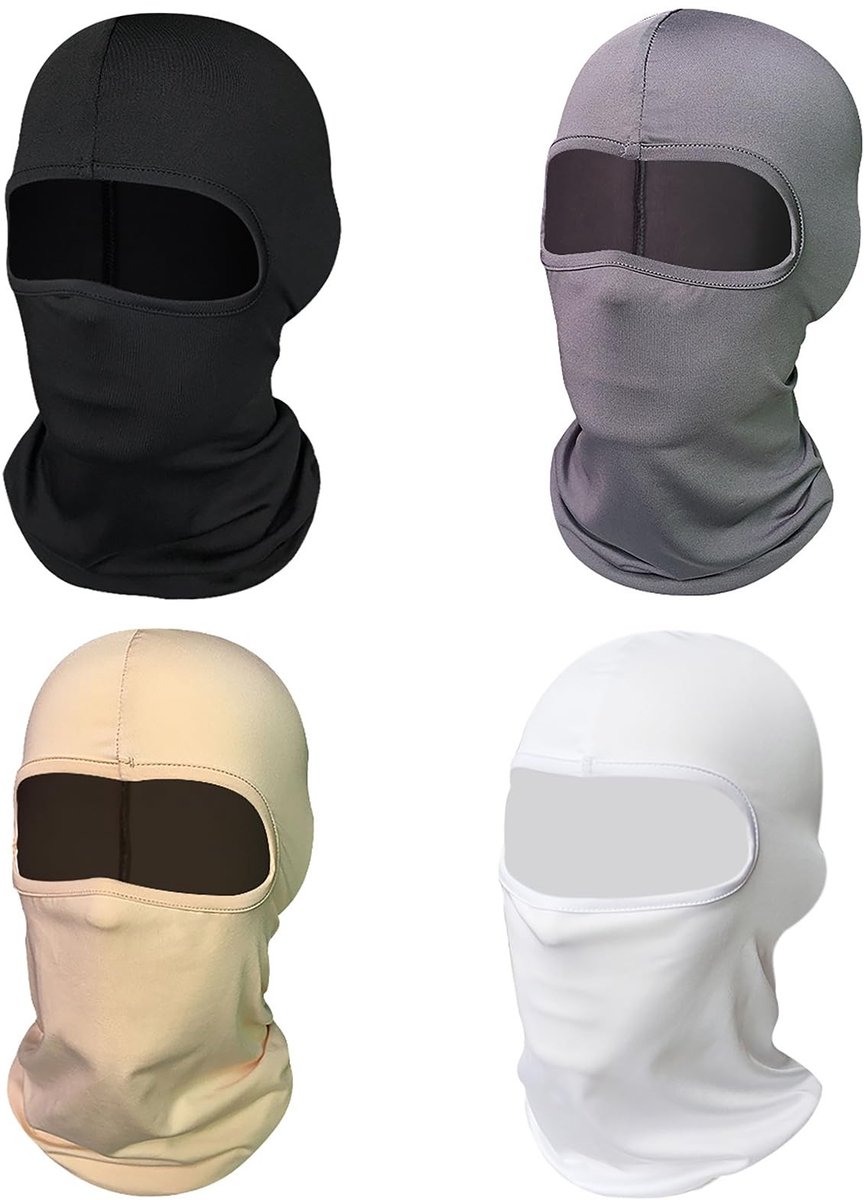Dailygoods- Bivakmuts Winddicht Warm - Skimasker - Motorfietsmasker - Gezichtsmasker - Fiets - Dunne Bivakmuts - 4 Stuks