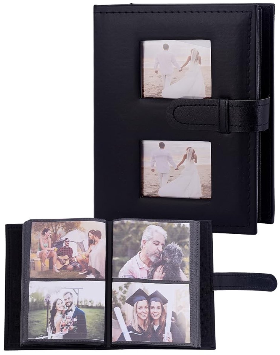 Dailygoods- Fotoalbum 4x6 - 200 Zakken - Lederen Hardcover - Gastenalbum - Herinneringen Boek - Huisdecoratie - Perfect voor Bruiloft - Herinneringenboek