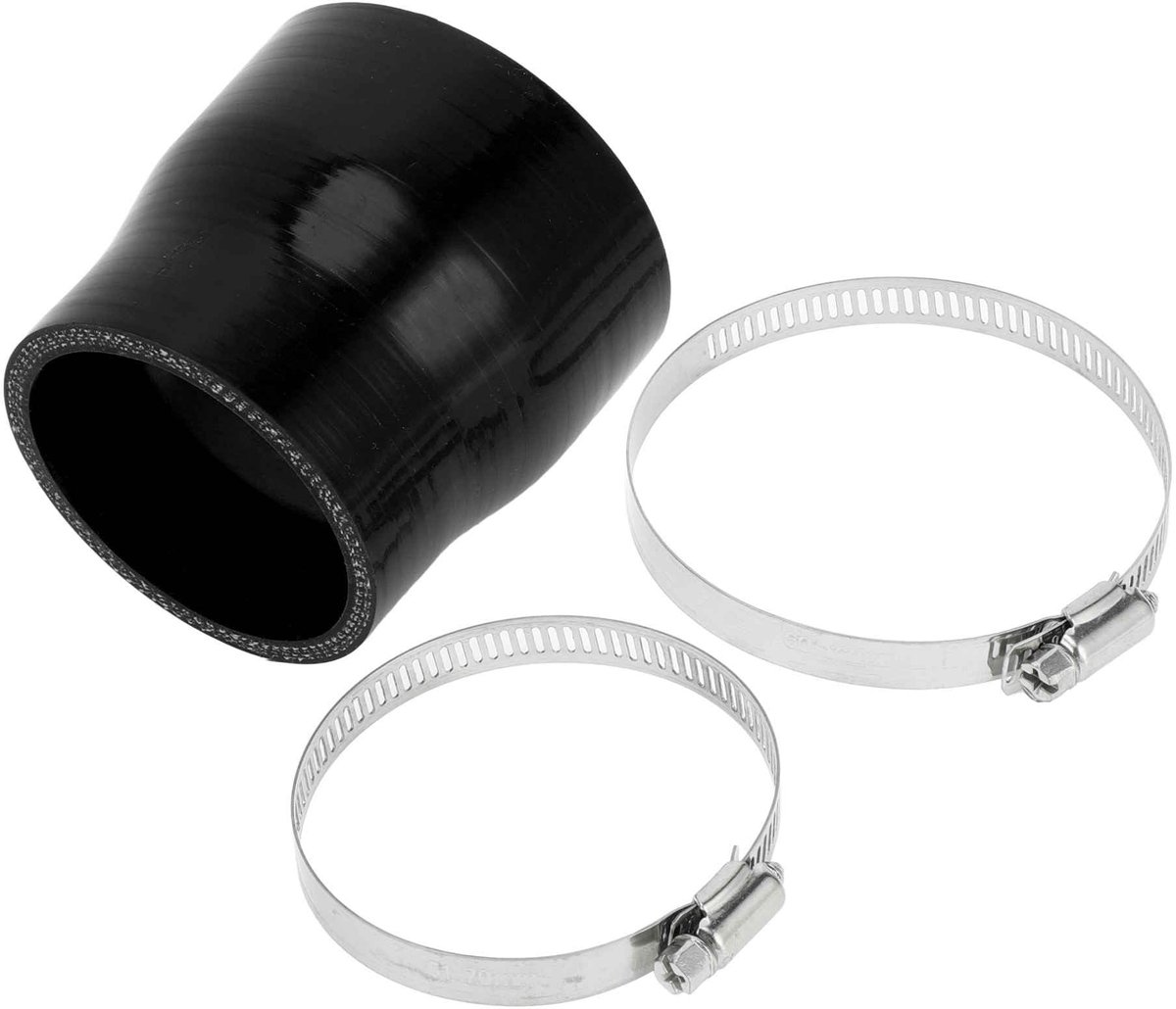 Dailygoods- Siliconen Slang 4-Laags - Koppeling 60mm/70mm - 76mm Lengte - 5mm Dikte - Zwart - Bestand tegen Hoge Temperatuur - Koelslang