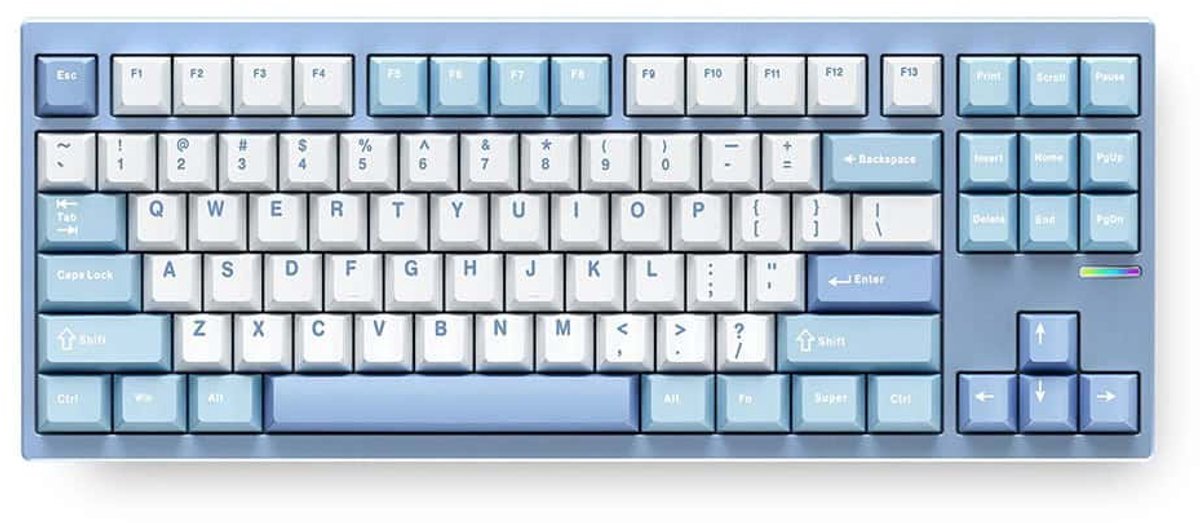 MCHOSE GX87 Lite 80% TKL RGB Draadloos Hotswap Blauw Nano Spray Mechanisch Gaming Toetsenbord (MC-GX87-A2)