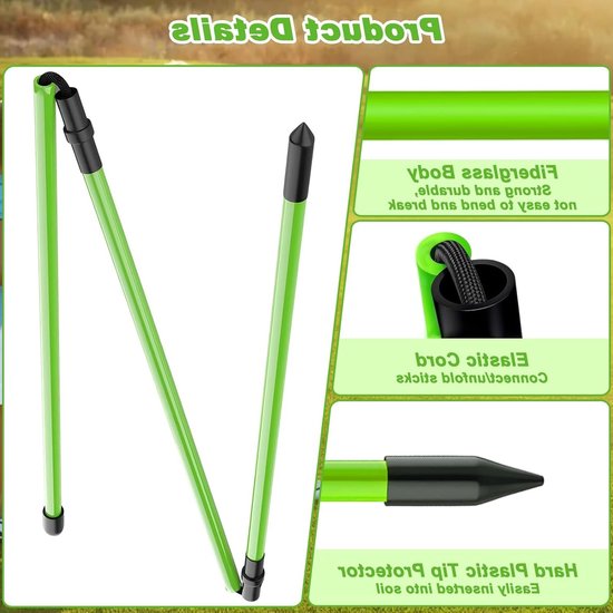 Praktische Golf Display Sticks met Opbergtube voor Training, Correcte Houding en Richting Weergave - 2 Stuks Fiberglas Golfclubs Accessoires — afbeelding 2