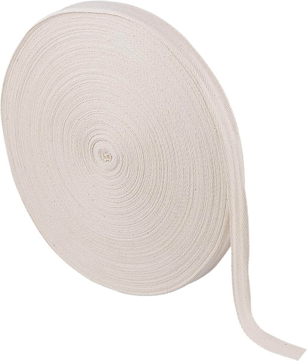 Katoen Twill Tape 20mm x 100m - Beige Binding Tape voor Naaien, Webbing en Creatieve Projecten