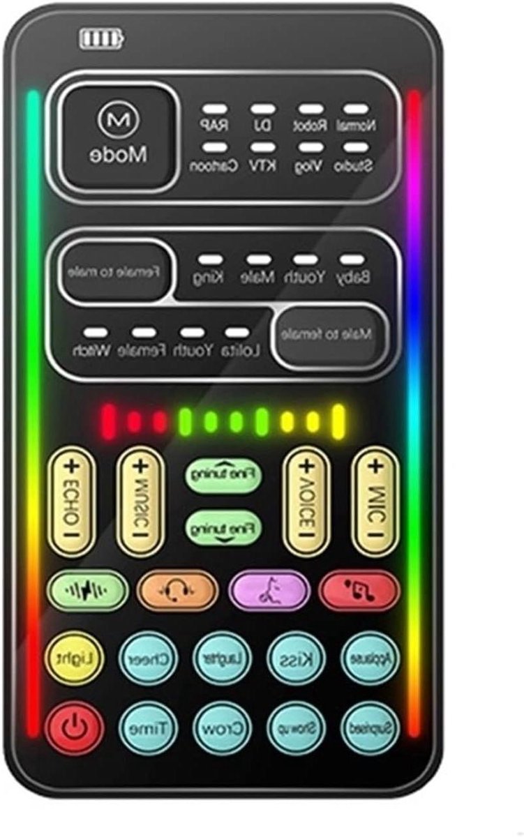 Audio Mixer - Geluidskaart USB - Live Uitzendingen - Hoge Kwaliteit Geluid - Compact Formaat - Zwart