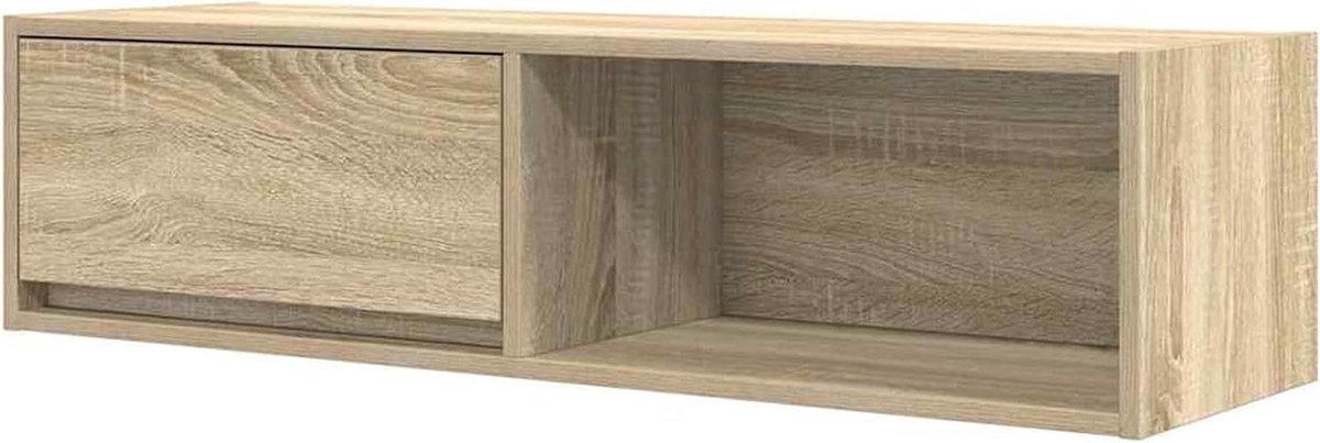 TV-kast - Wandmeubel - Opbergen Media - Ruimtebesparend Wandmodel - 100 cm Breed - Sonoma 