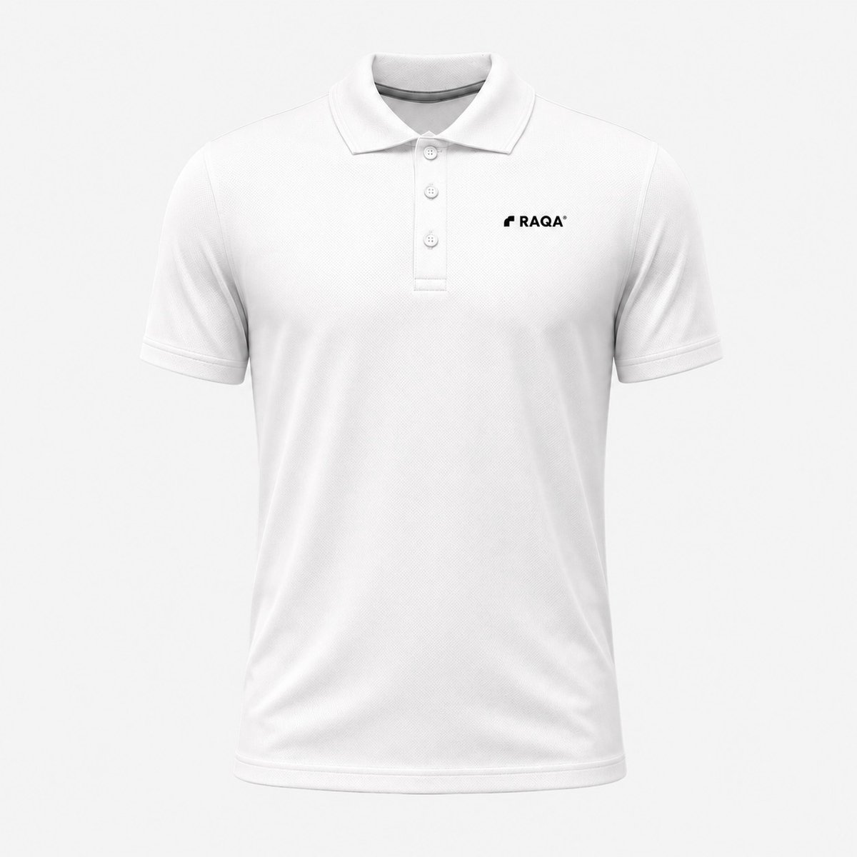 Raqa ® Performance - Padel polo - Tennis polo - Heren - Wit - Atletische Fit - 100% Polyester Piqué
