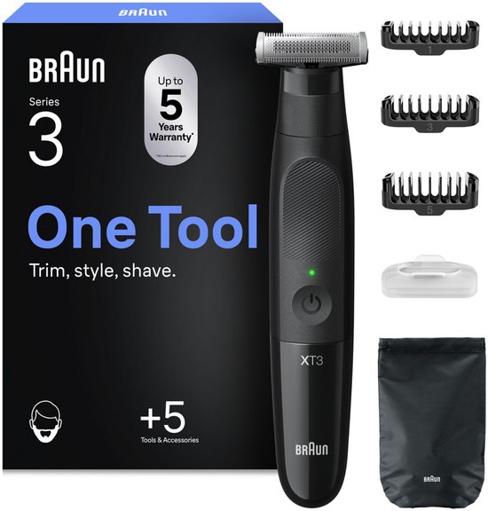 Braun All-in-One Series X XT3100 +5 Stylingtools - 4D Flex Scheerblad - Style & Scheer - Zwart