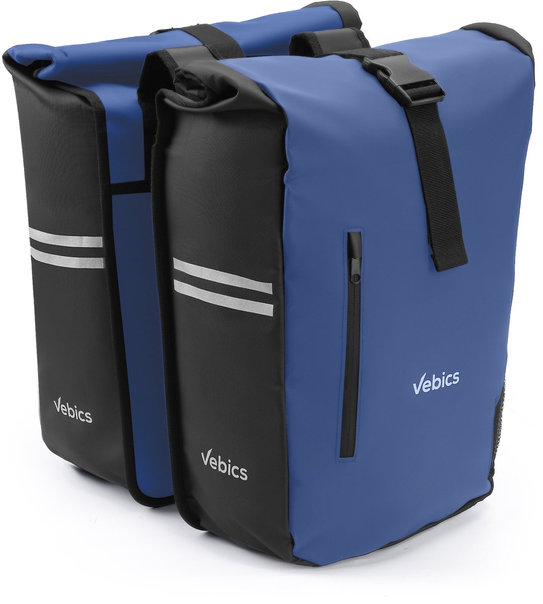 Vebics Dubbele Fietstas - 48L - 100% Waterdicht - Donkerblauw