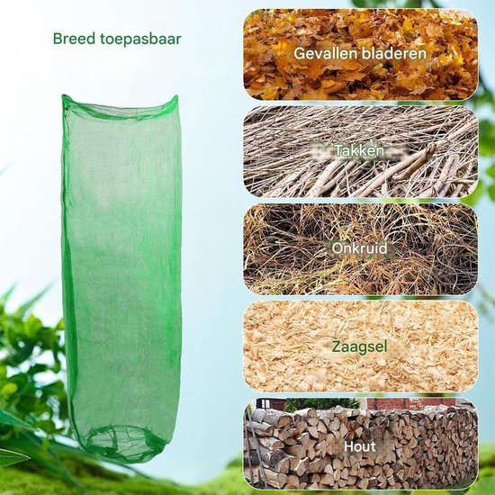 Tuin Afval Zakken - Opberg Containers - Afval Verzamelen - Scheurbestendige Duurzaamheid - 3 Stuks - Groen — afbeelding 5