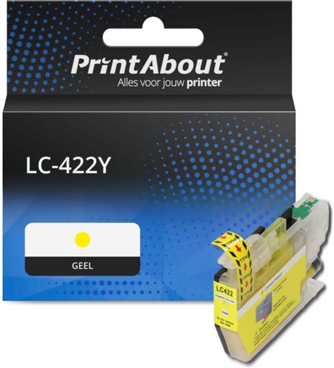 PrintAbout huismerk Inktcartridge LC-422Y Geel geschikt voor Brother