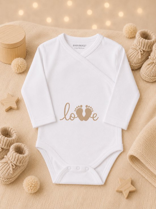 Blijeitje - Kraamcadeau Set met Romper & Mutsje - kraampakket - Babyshower Cadeau - Newborn Geschenk Love Design — afbeelding 5