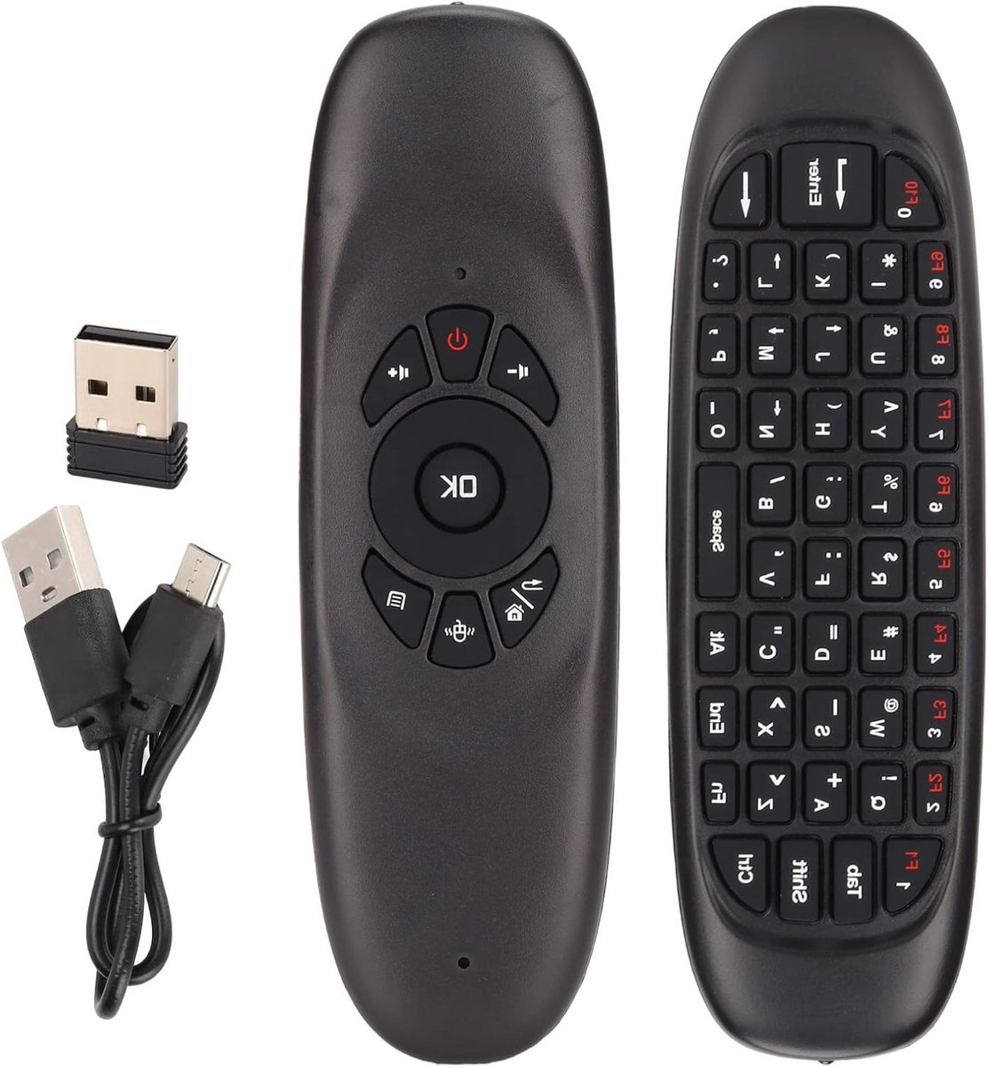 Draadloze Air Mouse afstandsbediening, 2.4G multifunctionele fly mouse toetsenbord voor Android TV Box, PC en projector met slimme functies