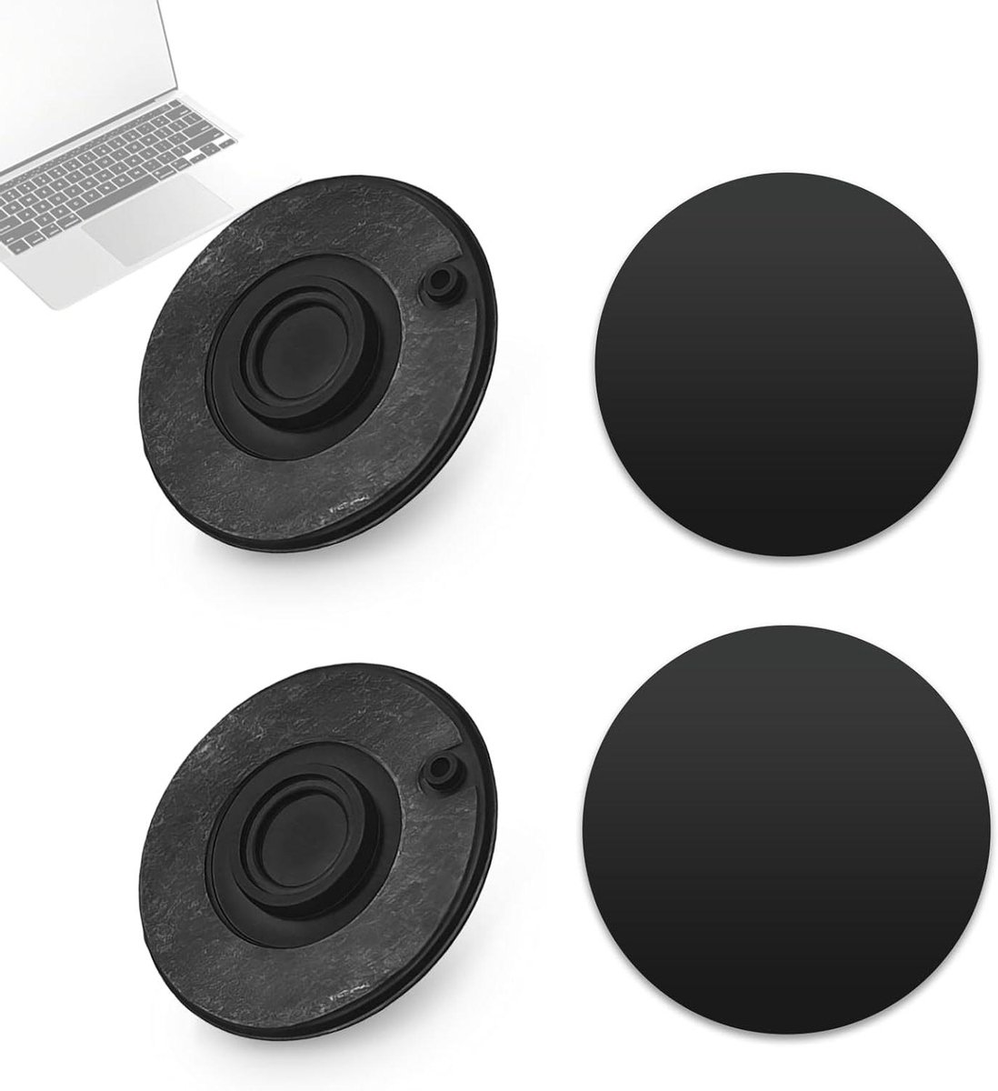 Rubberen Laptop Voetjes - Antislip Pads - Laptop Stabiliseren - Eenvoudige Montage - 4 stuks - Zwart