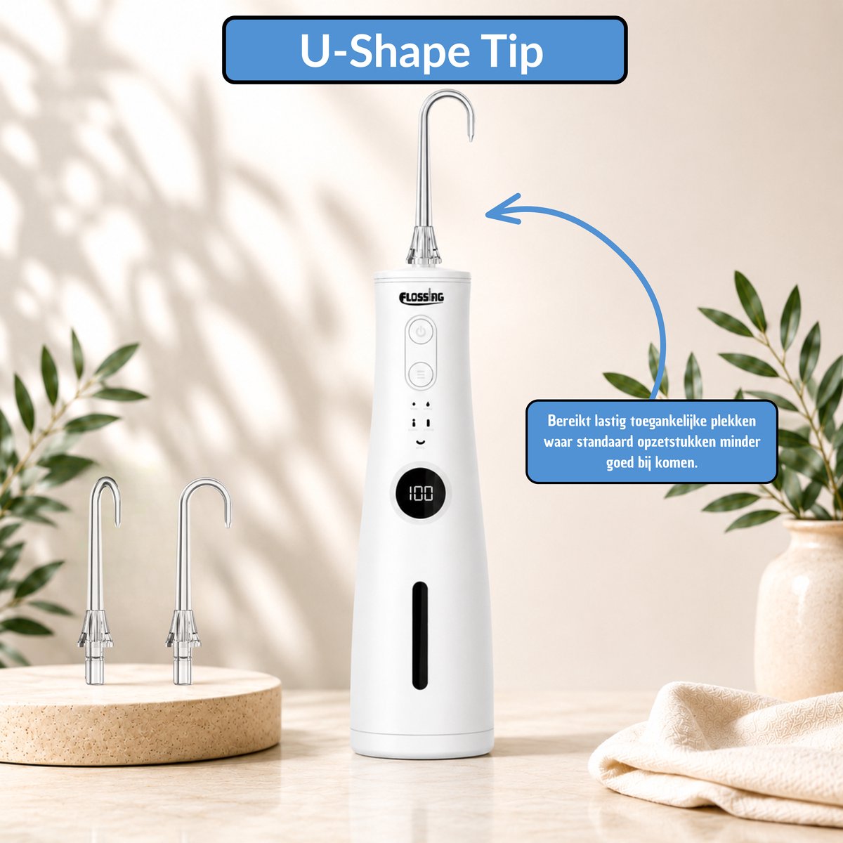 Flossing® Floss Pro Multi Tip Set - 5 Opzetstukken - Opzetstukjes Waterflosser - Vervangtips Monddouche & Flosapparaat - Voor Floss Pro thumbnail 3