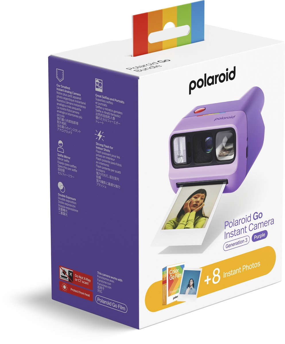 Polaroid Go Gen 3 Purple + Color Film Bundle - 8 Photos