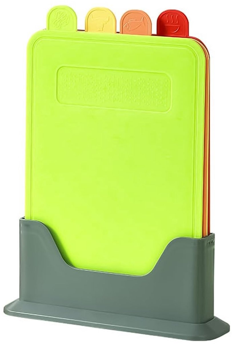 Dailygoods- Snijplanken Set van 4 - Duurzaam/Krasbestendig - Antislip - Vaatwasmachinebestendig - Kleurgecodeerd - Kunststof - Keukensnijplanken