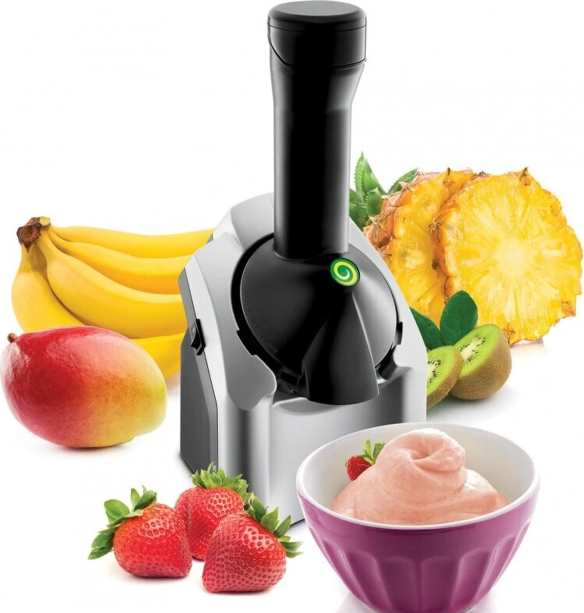 IJsmachine, geschikt voor het maken van desserts en fruitijs, bevroren yoghurt/fruitsmoothies, eenvoudig te bedienen, apparaat voor bevroren desserts.