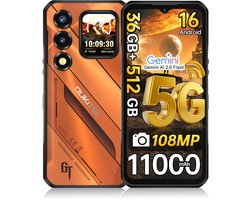 OUKITEL WP66 Rugged Smartphone 5G - 36GB RAM - 512GB ROM - 6,58'' - 11000mAh - Android 16 - 108MP Camera - Telefoon 2026 - NFC GPS - Oranje