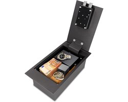 Brihard Floor K Vloerkluis - Discrete Inbouwkluis voor de Vloer - 6mm Stalen Deur met Dubbelbaard Sleutelslot - Inbraakwerende Grondkluis voor Contant Geld en Sieraden - Onopvallende Safe incl. Montagebouten - Zwart