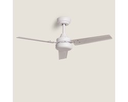 Fantiluxe - Kallberg - Plafondventilator zonder lamp - Wit - Ø105cm - Plafond ventilator - Afstandsbediening - Slaapkamer