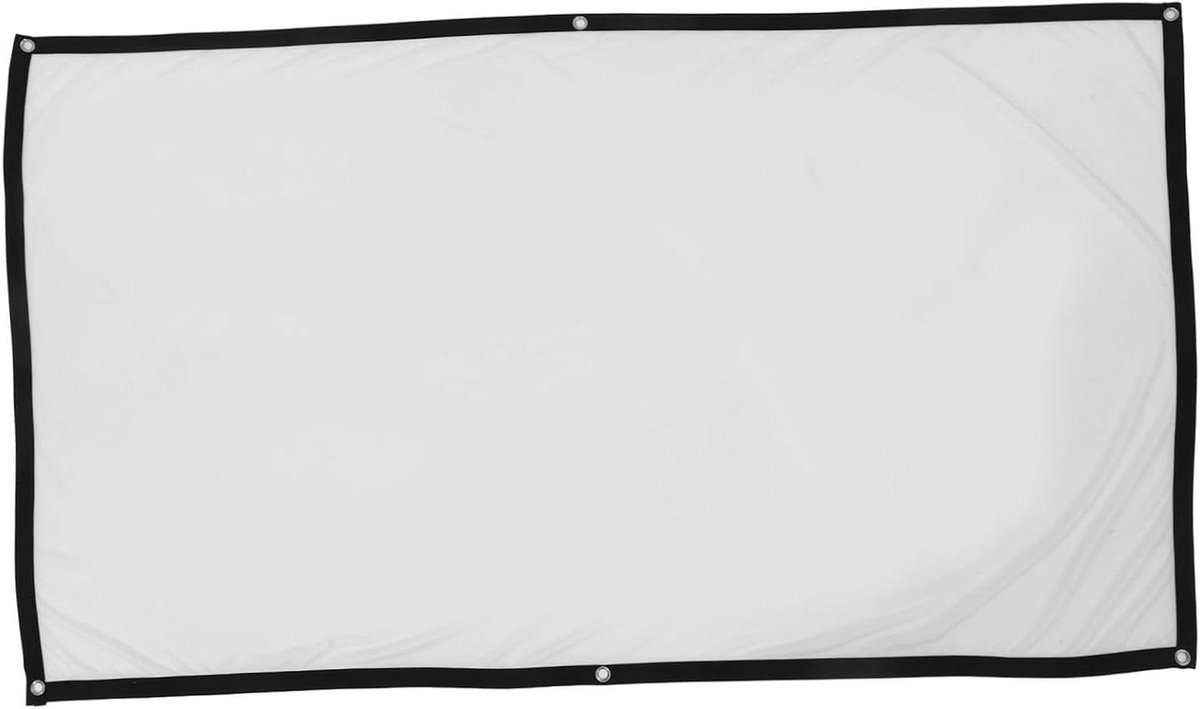 Vouwbaar Projectiescherm - Projectiescherm Binnen Buiten - Filmavonden Thuis - Zwarte Rand - 159x90 cm - Wit