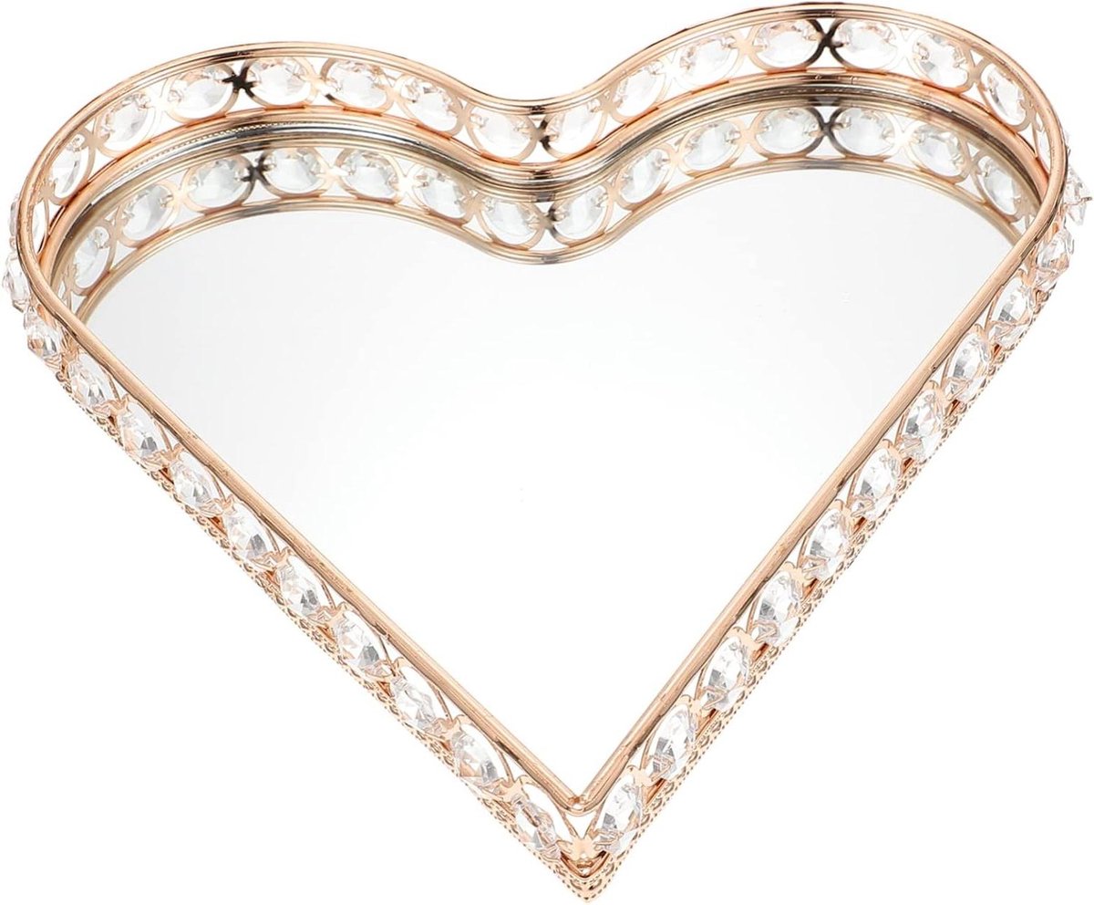 Hartvormige Spiegel - Decoratieve Tray - Sieraden Opbergen - Creatief Design - 25x25x3 cm