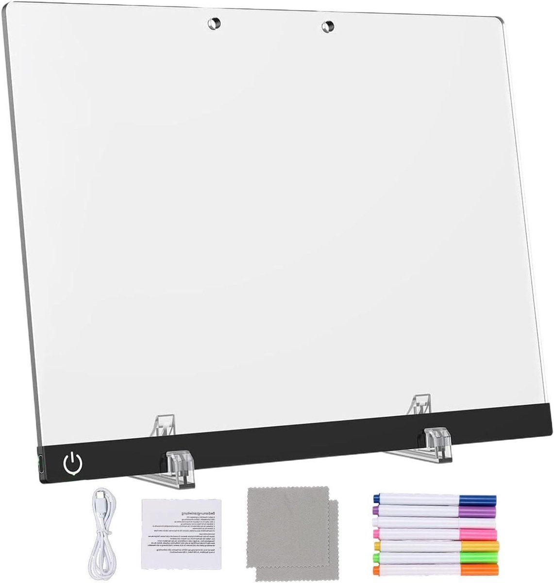 LED Tekentafel - Glow Doodle Tablet - Creatief Tekenen - 7-Kleuren Verlichting - 32 x 22 cm - Meerkleurig