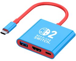 Docking station geschikt voor Nintendo Switch / Switch 2/ Switch OLED – Rood/blauw