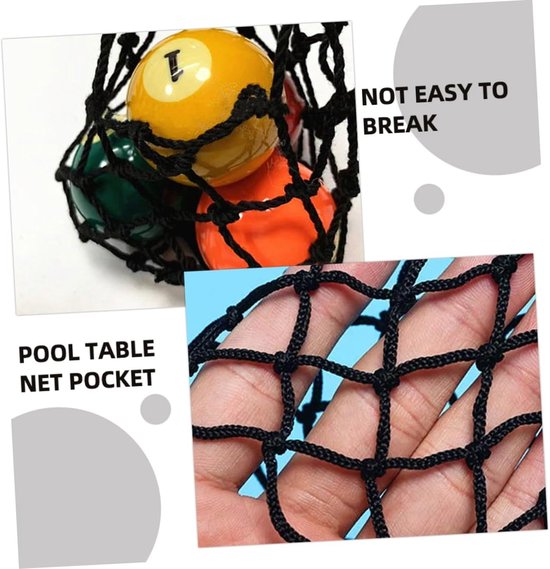 Pooltafel Netten - Billiard Pockets - Bal Opslag - Duurzaam Ontwerp - 32 cm - Zwart — afbeelding 5