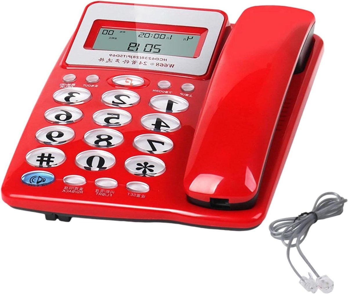 Vaste Telefoon - Senioren Telefoon Analoog - Thuisgebruik Communicatie - Grote Knoppen Oproepweergave - 8.07 x 6.18 inch - Zwart