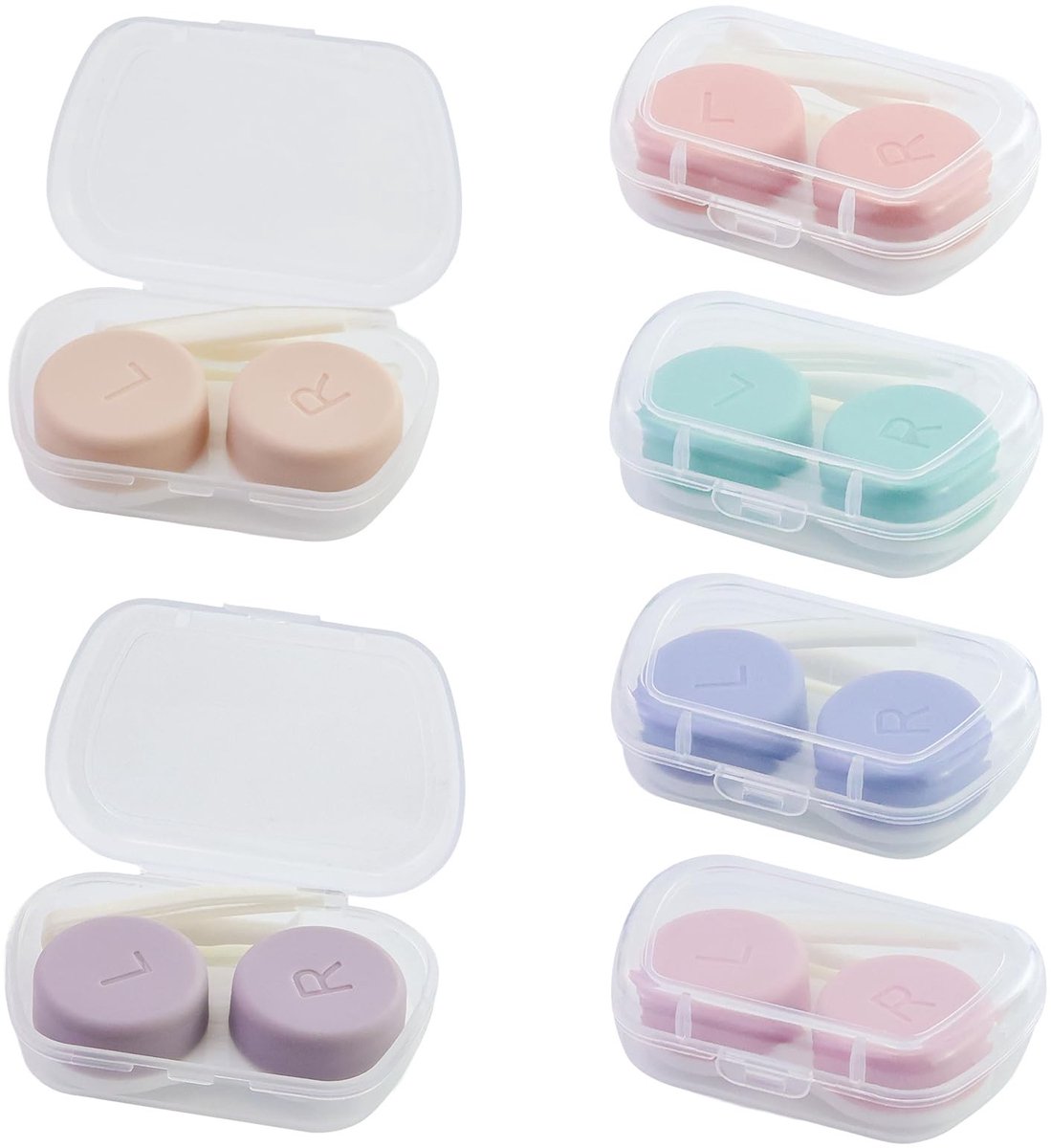 MTTproducts- Contactlenzenhouder 6 stuks - Draagbare Contactlenzenetui - Herbruikbaar - Opbergdoos - Lichtgewicht - Kunststof - Lenzenetui