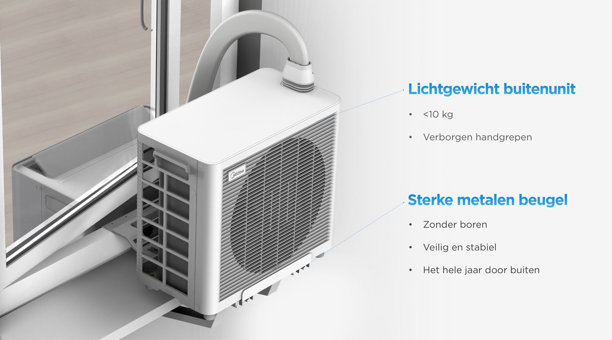 Midea PortaSplit Mobiele Split Airco 8000 BTU A++ thumbnail 4