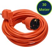 Câble d'extension orange de 30 mètres avec prise et prise femelle.
